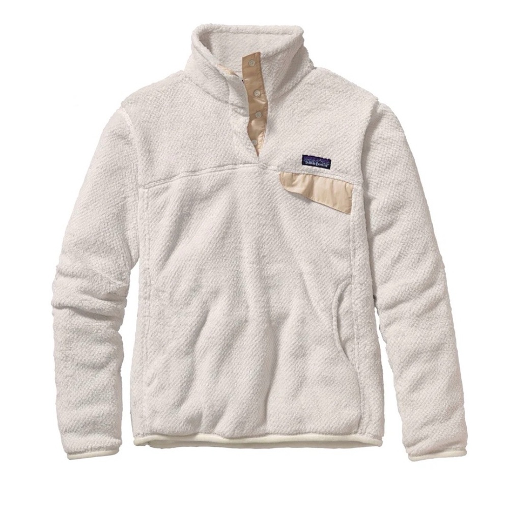 Patagonia Re-Tool Snap-T® Cream Off White Fleece Pullover Jacket Sweatshirt Sz S